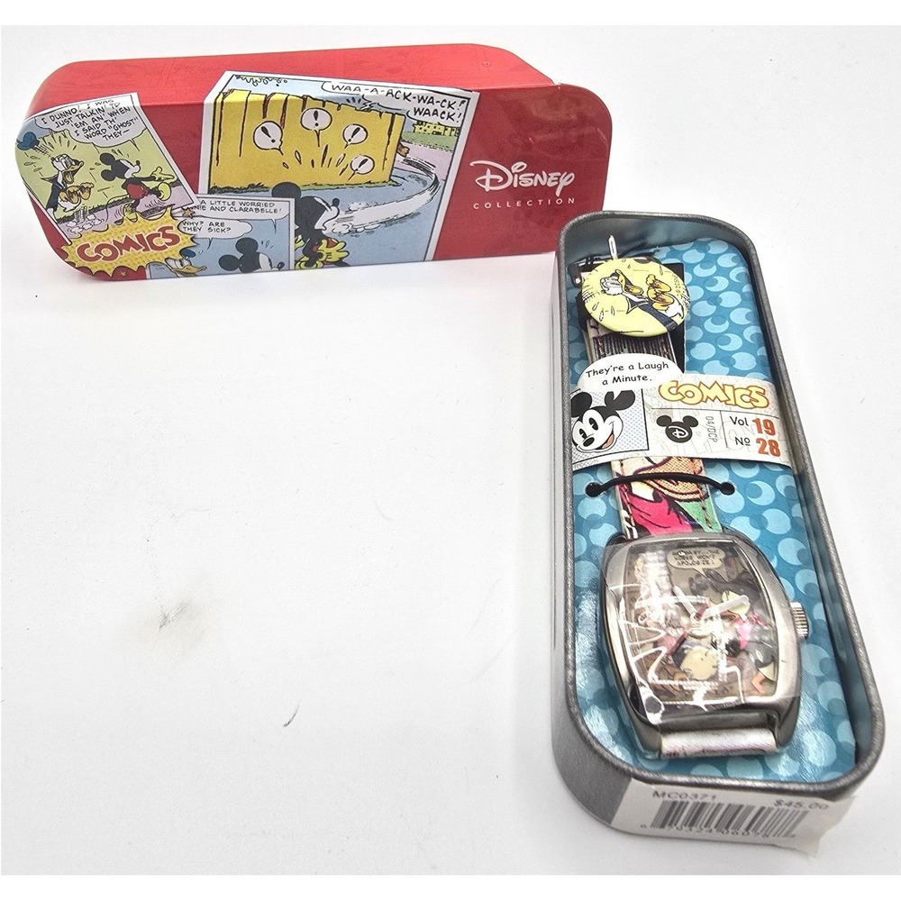 Disney Comics Collection Watch Donald Daisy Duck MC0371 Vintage Y2K‎ New in Tin
